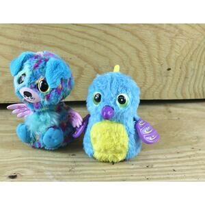 Hatchimals Lot of 2 Puppadee and Blue Bird Spin Master Lights Up Sounds
